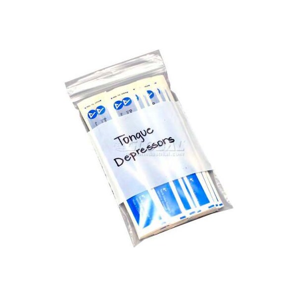 Lk Packaging Clear Line Seal Top Reclosable Bags W/ Write On Block, 3"W x 4"L, 4 Mil, Clear, 1000/Pack F40304W - main